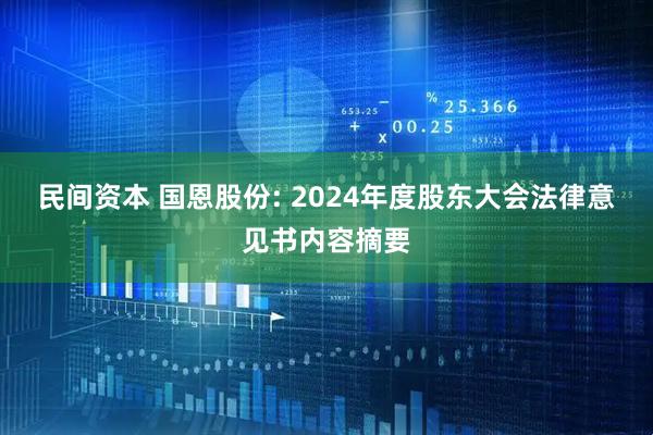 民间资本 国恩股份: 2024年度股东大会法律意见书内容摘要