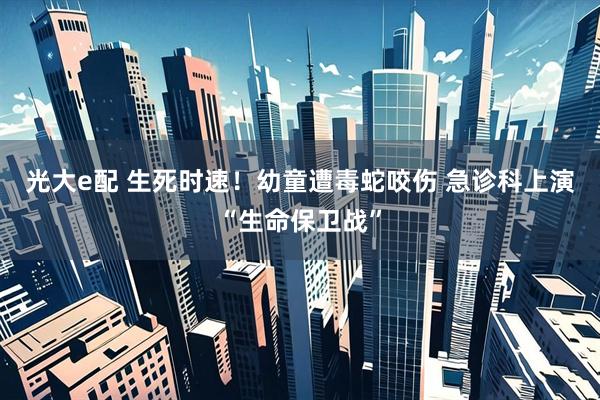 光大e配 生死时速！幼童遭毒蛇咬伤 急诊科上演“生命保卫战”